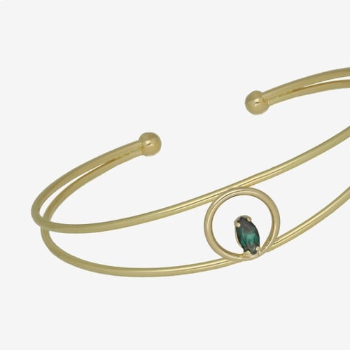 Etnia circle emerald bracelet in gold plating