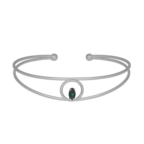 Etnia circle emerald bracelet in silver
