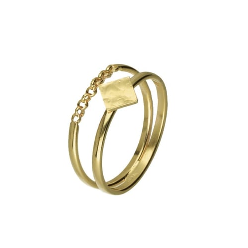 Anya gold-plated ring with  in diamond shape