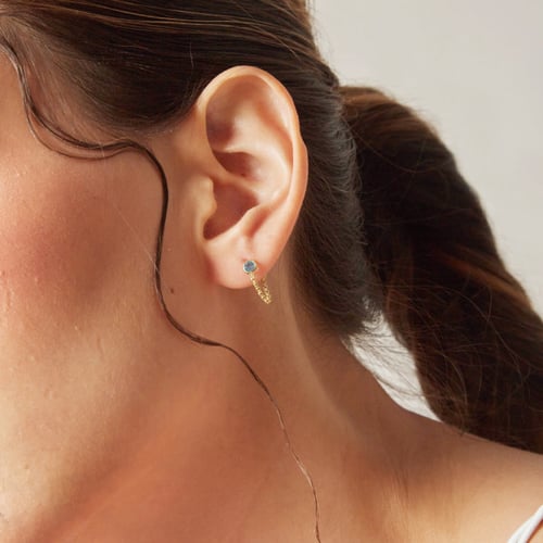 Lis peridot chain earrings in silver
