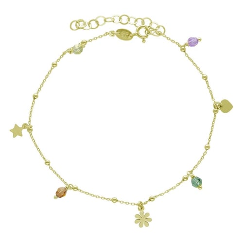Gold-plated anklet with multicolour in reasons shape