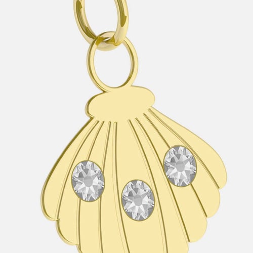 Charming gold-plated Charm white in shell shape