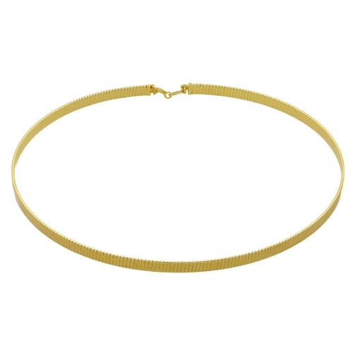 Cairo gold-plated choker necklace in flattened shape