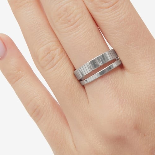 Cairo sterling silver ring in flattened shape