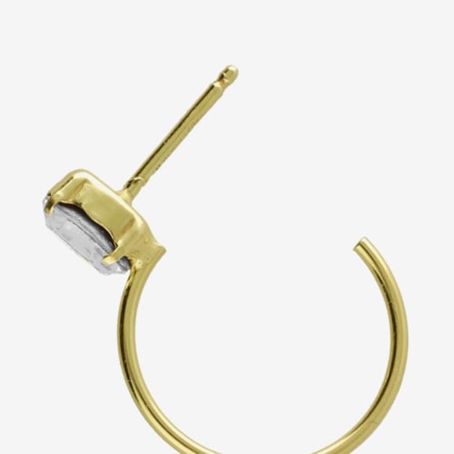 Genoveva gold-plated hoop earrings white in oval shape