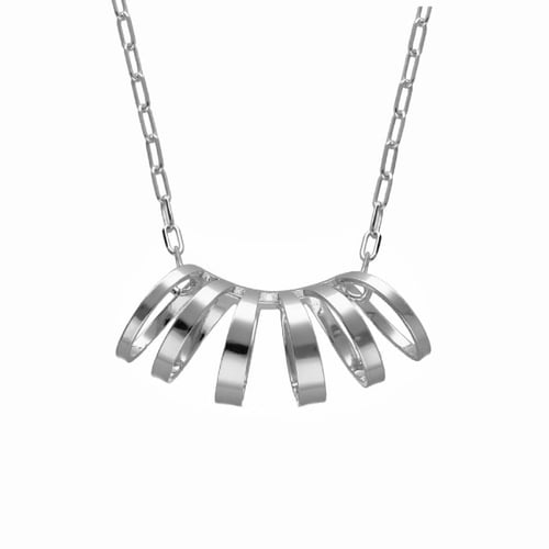 Briseida sterling silver short necklace white in bands shape