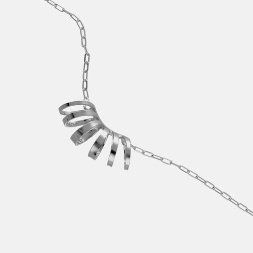Briseida sterling silver short necklace white in bands shape