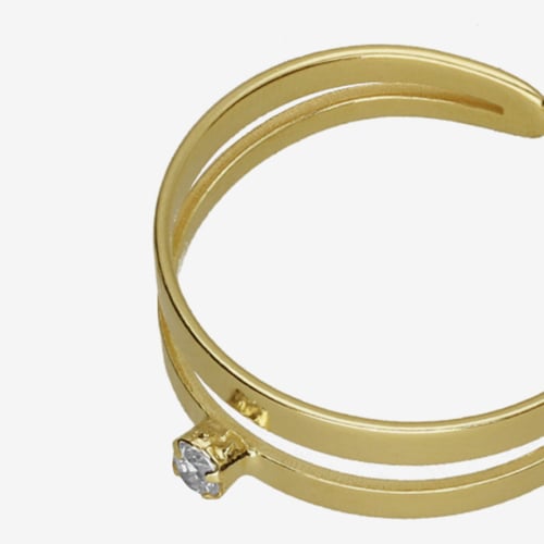 Briseida gold-plated adjustable doble ring white in bands shape