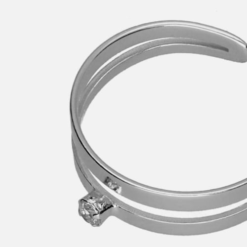 Briseida sterling silver adjustable doble ring white in bands shape