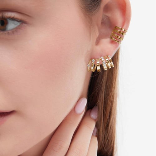 Briseida gold-plated ear cuff earring in 4 bands shape
