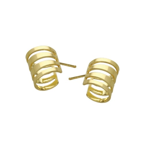 Briseida gold-plated short earrings in 4 bands shape