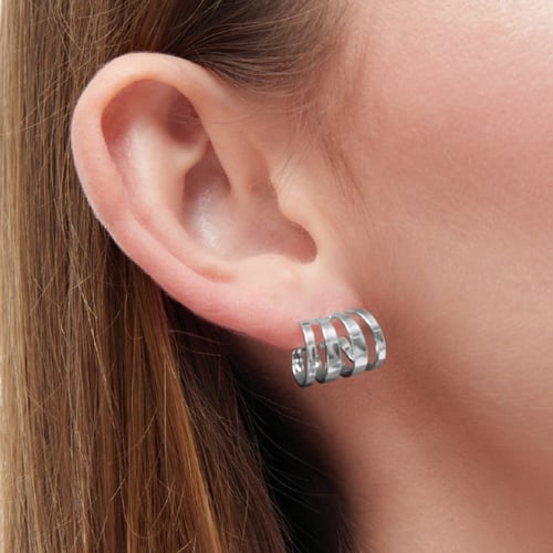Briseida sterling silver short earrings in 4 bands shape