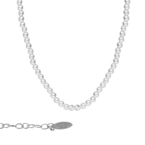 Collar corto mini perlas elaborado en plata