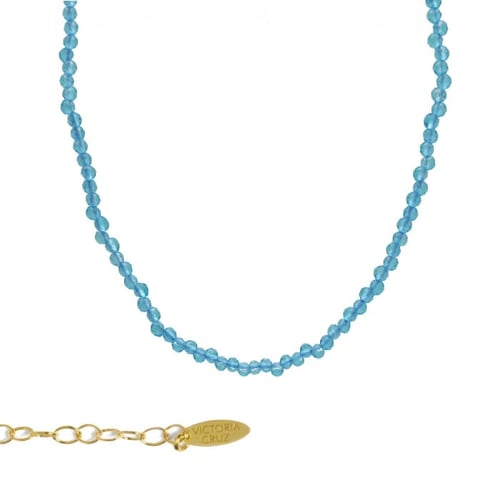 Paradise gold-plated short necklace blue in mini crystals shape
