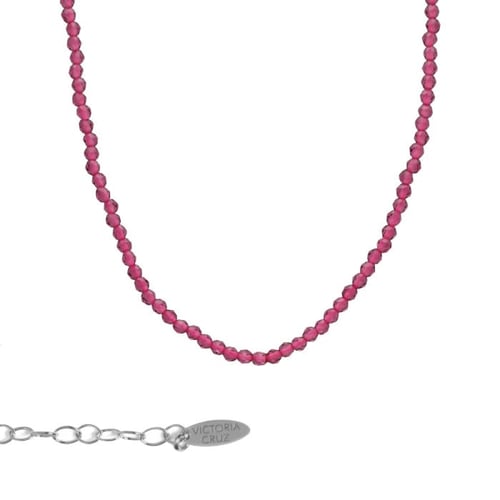 Paradise sterling silver short necklace pink in mini crystals shape