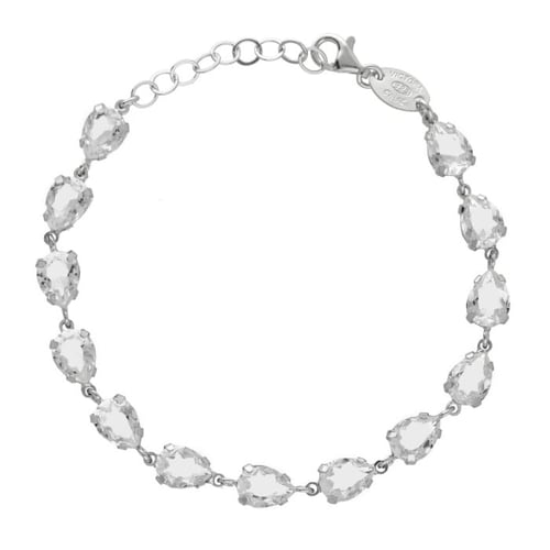 Diana sterling silver adjustable bracelet with white in tear shape