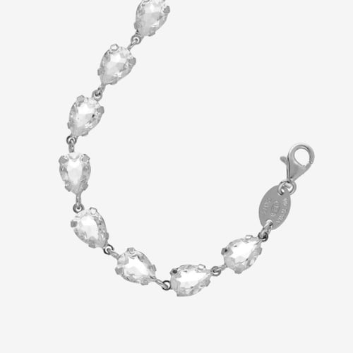 Diana sterling silver adjustable bracelet with white in tear shape