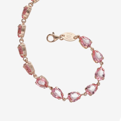 Diana rose gold-plated adjustable bracelet with pink in tear shape
