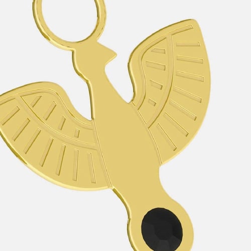 Charming eagle jet charm in gold plating