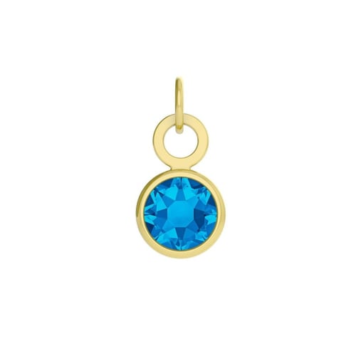 Charming gold-plated Charm blue in crystals shape