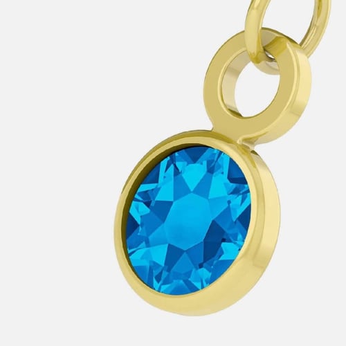 Charming gold-plated Charm blue in crystals shape
