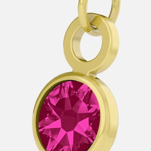 Colgante charm cristal color rosa bañado en oro