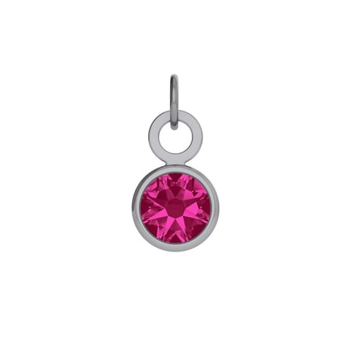Charming sterling silver Charm pink in crystals shape