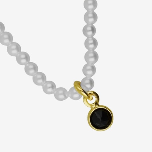 Charming gold-plated Charm black in crystals shape