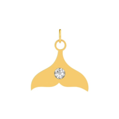 Charming gold-plated Charm white in whale tail shape