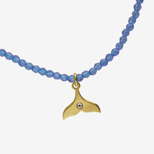 Charming gold-plated Charm white in whale tail shape