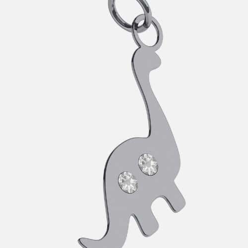 Charming sterling silver Charm white in dinosaur shape