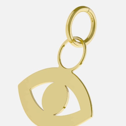 Charming eye crystal charm in gold plating