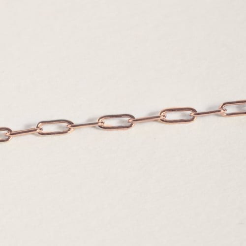 Rose gold-plated fine cable chain of 45 cm