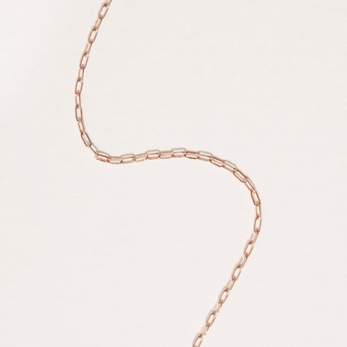 Rose gold-plated fine cable chain of 45 cm