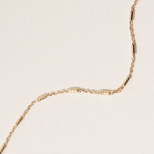 Gold-plated thin tube chain of 40 cm + 5 extra