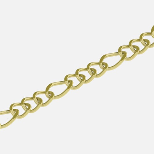 Gold-plated figaro chain of 40 cm + 5 extra