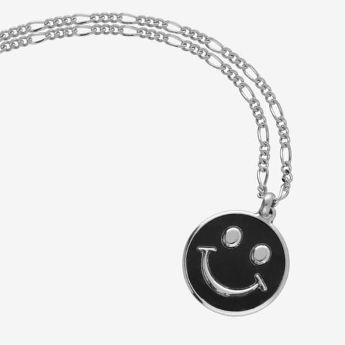 Ares smile of black nacre 55 cm silver necklace