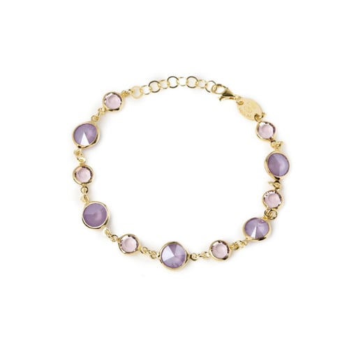 Gold-plated lilac crystal bracelet