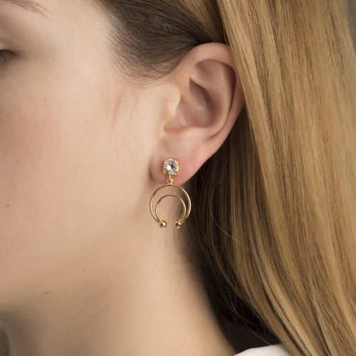 Selene moon crystal earrings in gold plating