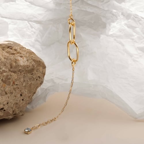 Danaec links crystal bracelet in gold plating