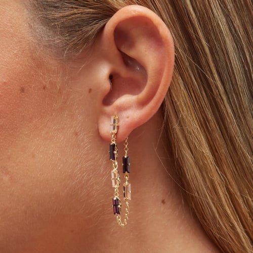Esgueva amethyst earrings in gold plating