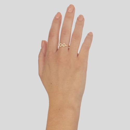 Areca infinite crystal ring in gold plating