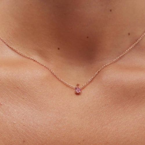 Celina mini rose necklace in rose gold plating