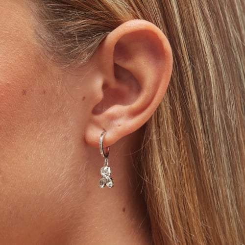 Melissa crystal hoop earrings in silver