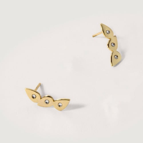 Lily drop crystal climbing earrings in gold plating