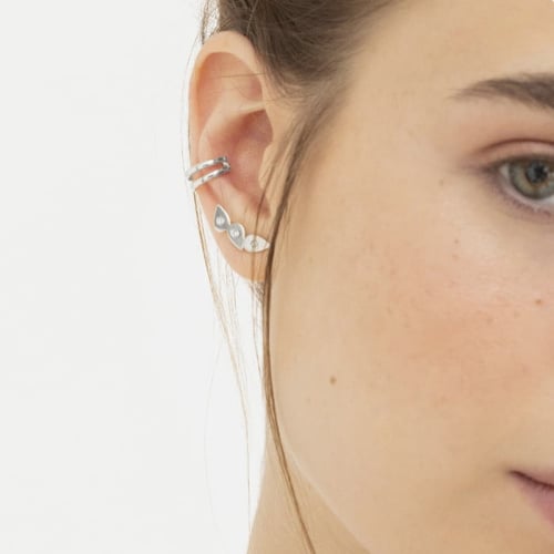 Lily drop crystal climbing earrings in silver