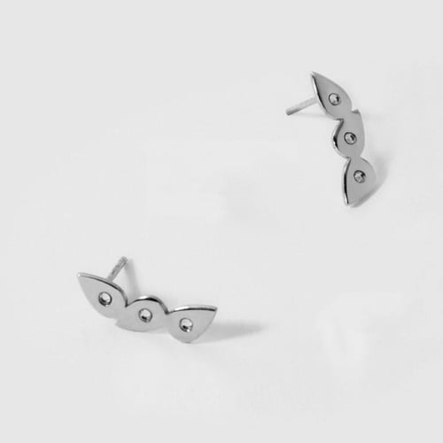 Lily drop crystal climbing earrings in silver