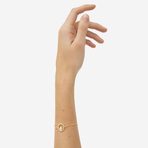 Dahlia pearl bracelet in gold plating