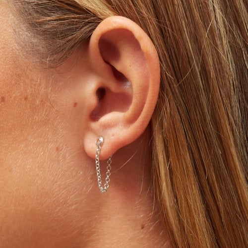 Lis crystal chain earrings in silver
