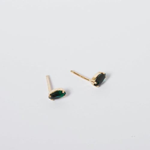 Etnia marquise emerald earrings in gold plating